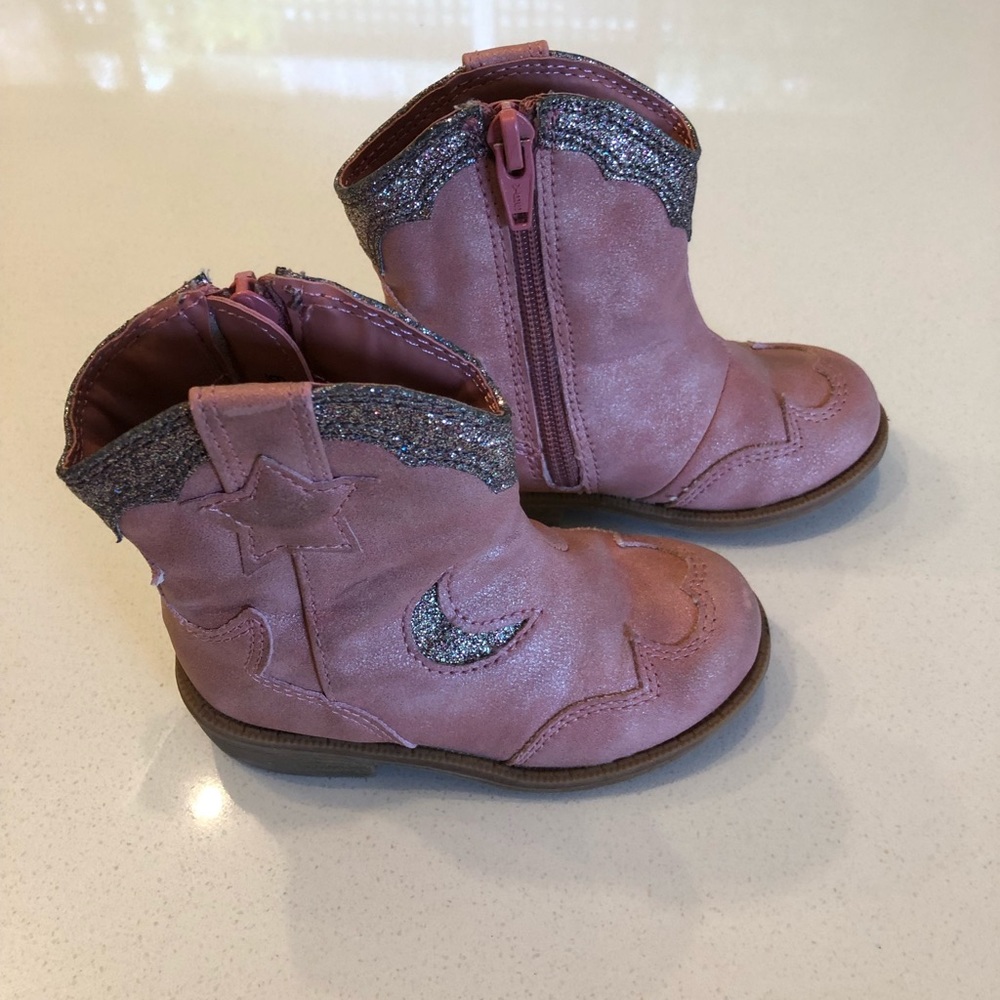 Toddler girls pink sparkle cowboy boots